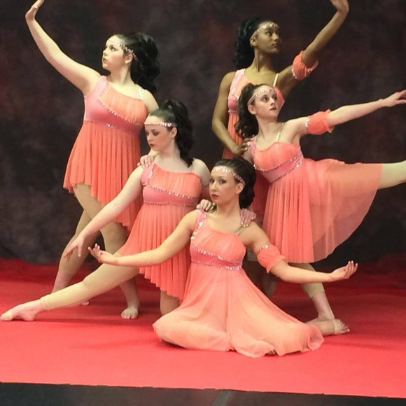 Dansco lyrical dance costume, peach, one shoulder, size MA - Picture 8 of 8